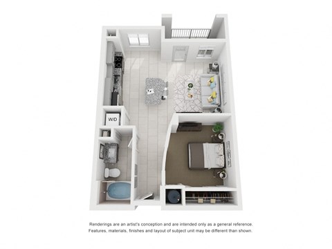 E1 651 Sq.Ft. Floor Plan at Moda North Bay Village, North Bay Village, Florida